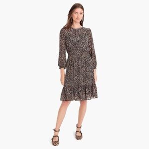 J crew cinched leopard print waist dress